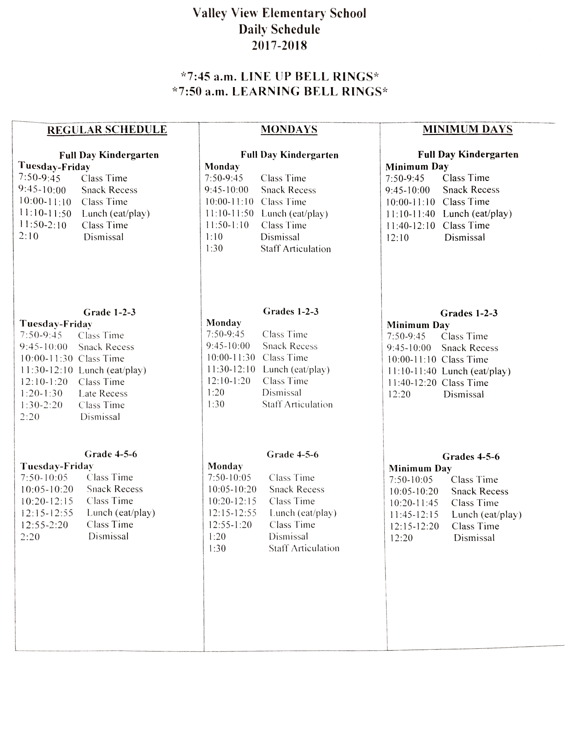 Valley View Elementary School Parents